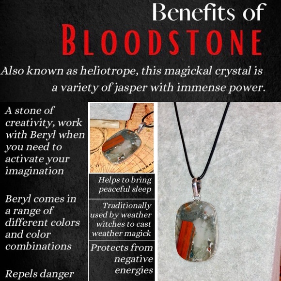 SUBLIME Bloodstone Gemstone Handmade Pendant - Picture 4 of 4